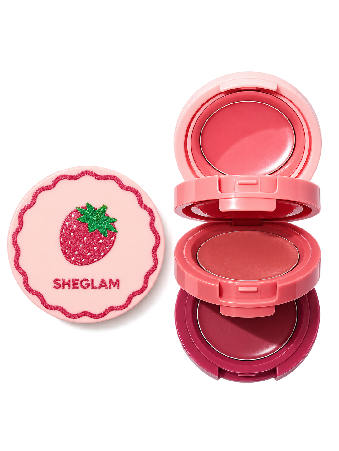 رژ لب و رژگونه 3 طبقه کرمی شیگلم — Strawberry — نمای ۱
